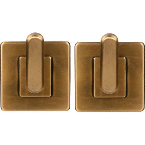 Set mit 2 selbstklebenden, quadratischen Wandhaken, kein Bohren erforderlich, für Bad und Küche – 5,2 x 5,2 cm (1/4)
