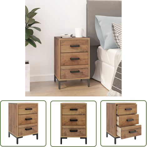 Furniture Limited - Table de chevet Marron 40x30x55 cm Bois de pi (1/5)