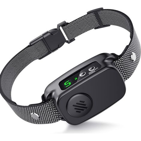 Collar antiladridos para perros, 3 modos de entrenamiento y 5 niveles de sensibilidad ajustables (negro) (1/5)