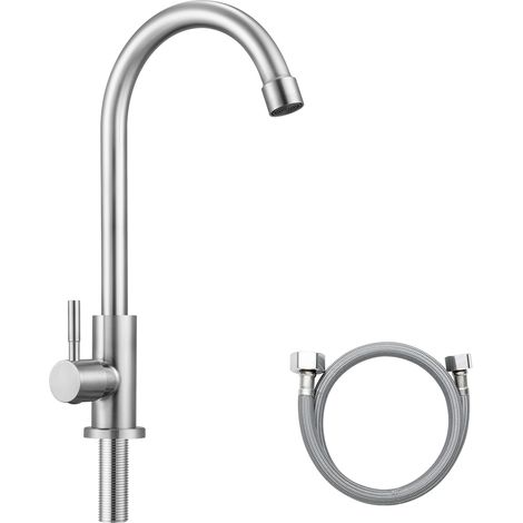 Sofetiy Max Grifo de cocina en forma de U, grifo de agua fría, grifo giratorio de 360° para fregadero con burbujeador extraíble (1/5)