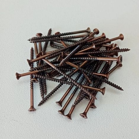 Vite 6,0x90/60mm - 20pz tps testa conica bronzata per legno truciolare parzialmente filettata (1/4)