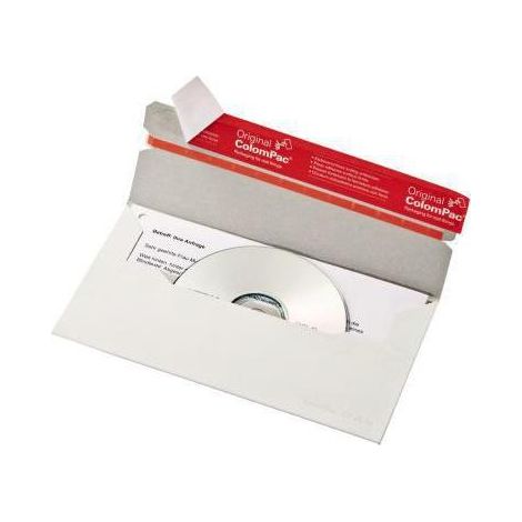 COLOMPAC CD/DVD Versandtasche ColomPac® 121 x 220 mm (B x H) ohne Fenster mit Selbstklebung Vollpappe weiß (1/4)
