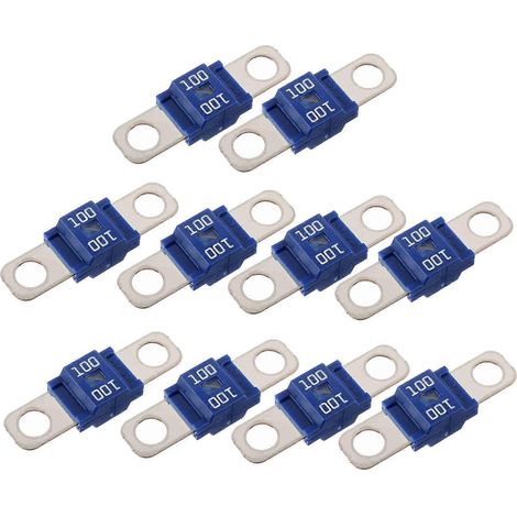 Fusible AMI/Midi 100 A, fusible haute intensité à boulonner, 100 ampères, pour voitures, camions, engins de chantier, bus, caravanes (lot de 10). (1/5)
