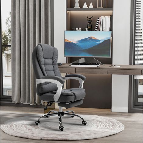 Bürostuhl in ferro grigio, altezza 110-118 cm, schienale 135°, poggiapiedi, braccioli (1/5)