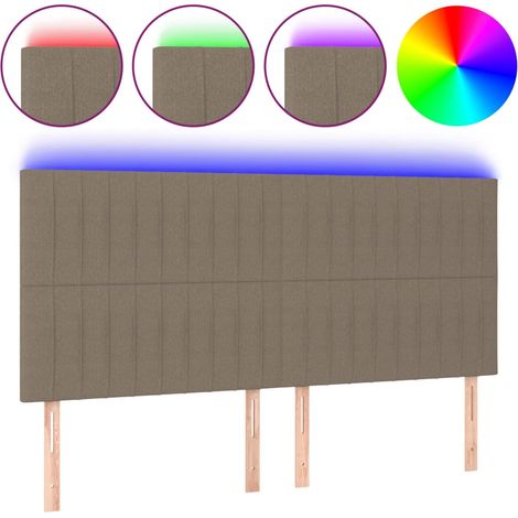 Maison Exclusive - Testiera a LED Tortora 160x5x118/128 cm in Tessuto