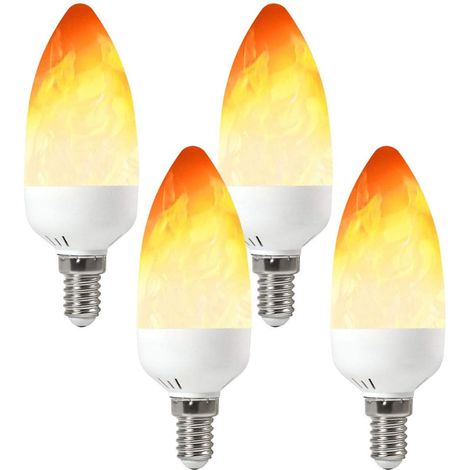 Confezione da 4 lampadine LED E14 2W 25lm 28x2835 SMD AC 85-265V per arredamento casa, camera da letto, soggiorno, bar, hotel, club, giardino, ristorante, caffetteria, benessere, decorazione per feste (1/5)