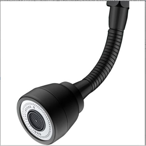 Aérateur Pivotant - 360 Degrés - 3 Modes Débit Eau - Pour Robinet Cuisine Lavabo - Filetage 22 mm Mâle ou 24 mm Femelle - Laiton - Noir ×1 (1/5)