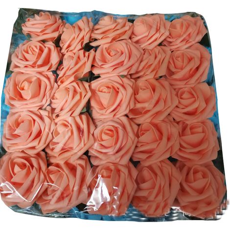 Roses Artificielles - Diamètre 8 cm - Tige 20 cm - En Mousse Souple - Pour Bouquets Mariage Décoration Fête - Par Lot de 25 (1/5)