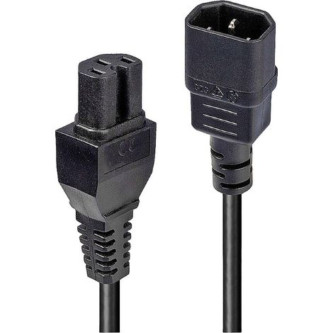 Câbles - Alimentation LINDY 2m IEC C14 to IEC C15 Extension Cable (1/4)