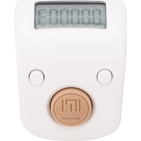 Compteur de perles numérique manuel en forme d'anneau, mini outil de comptage de chants pour la méditation bouddhiste, blanc béni (1/5)