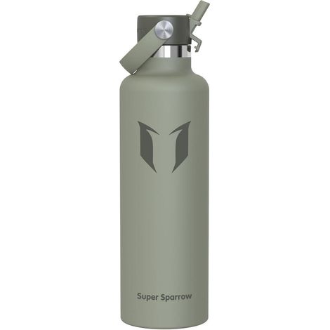 Trinkflasche Edelstahl Thermosflasche Strohhalm 1000 ml C- Salbei (1/5)