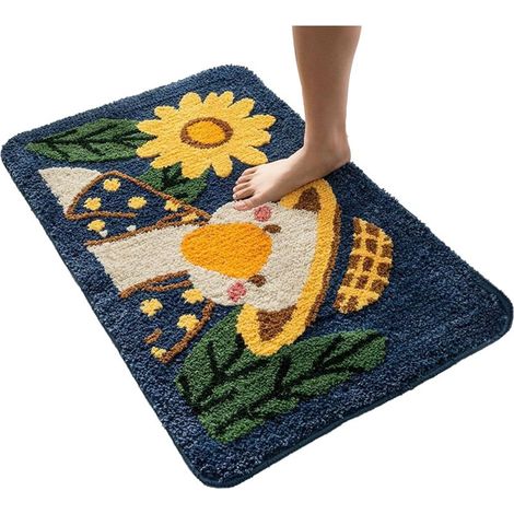Tapis de porte d'entrée antidérapant,Tapis de porte antidérapant absorbant l'eau en peluche de canard Paillasson à séchage rapide pour entrée, tapis de de dessin animé pour salle de bain, Pati (1/5)