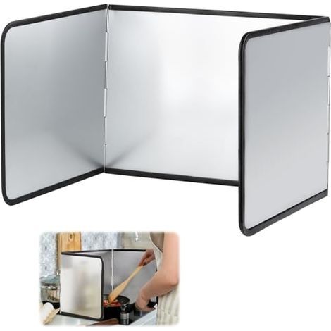 Plaque Anti Projection Cuisine, Protection d'Écran pour Cuisinière Plaque Anti Projection Cuisine Pliable Protection D'écran Anti-Éclaboussures pour Évier Cuisson Rôtir (39x29x30cm) (1/5)