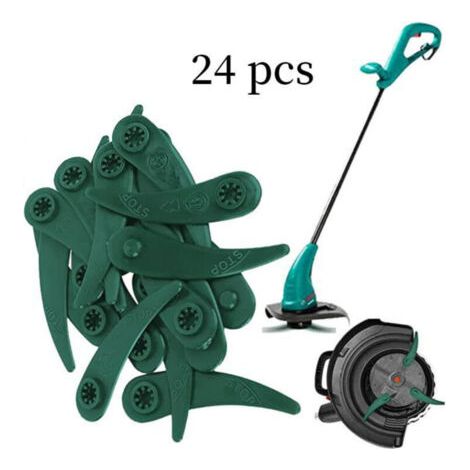 Lot de 24 lames de coupe en plastique, RosyFate lames de coupe en plastique pour Bosch Durablade Art 23-18 LI Art 26-18 LI, lames de coupe pour accessoires de tondeuse à gazon - (vert) (1/4)