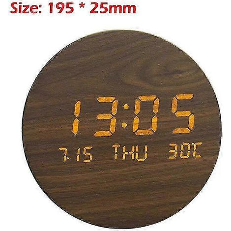 Horloge murale numérique LED, affichage multifonctionnel de la température, de la date et de l'heure, réveil silencieux, convient aux chambres et aux salons, modèle 4. (1/5)