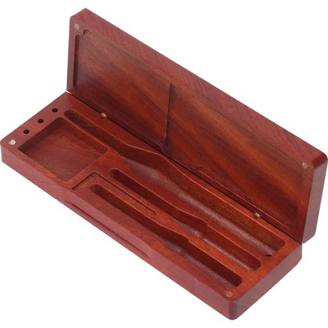 Boîte de rangement en bois pour fer à souder, accessoires de rangement pour fer à souder électrique et usinage CNC (TS80P). (1/5)