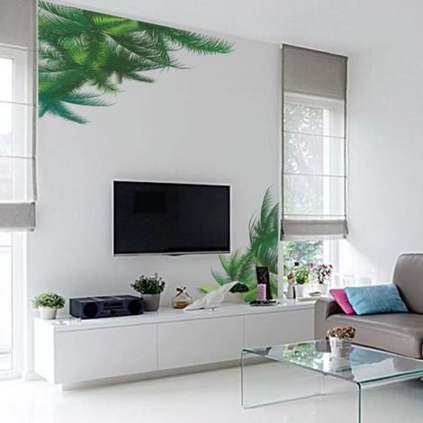 Autocollant mural - Feuilles d'arbre - PVC - 60cm x 90cm - Non-toxique et imperméable (1/3)
