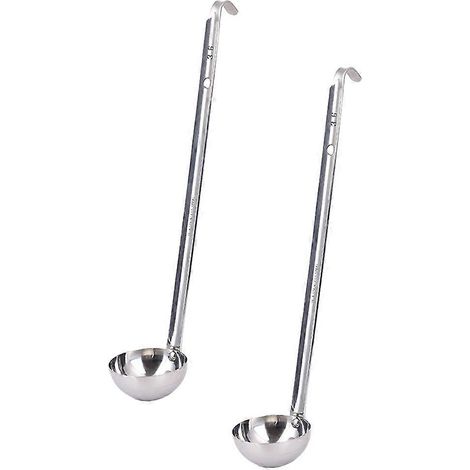 Lot de 2 louches à sauce en acier inoxydable à long manche, louche à soupe, louche à fondue (1/4)