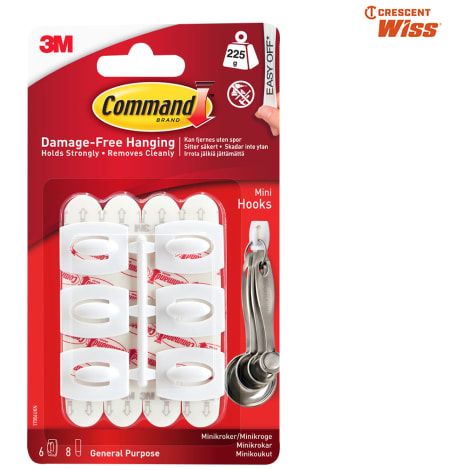White Mini Hooks (Pack 6) - COM17006 (1/5)