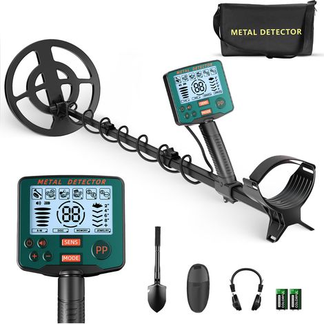 Détecteur de métaux polyvalent, longueur, sensibilité et son réglables, compatible avec tous les modes (métal/pièces/PP), avec écran LCD, kit professionnel de détection d'or sur la plage (GT966H)