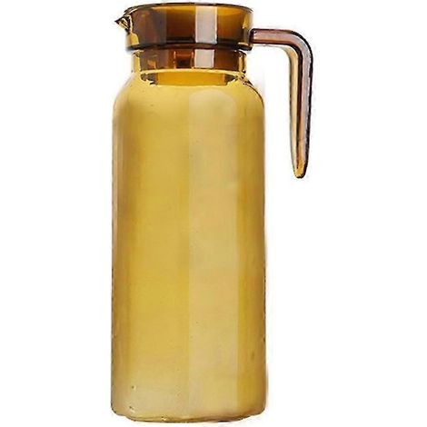Pichet en verre de 1,5 litre avec couvercle, pour eau chaude/froide, jus et thé glacé-B (1/5)