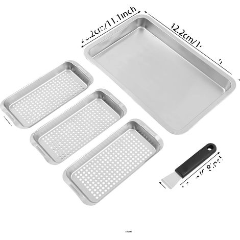 Grillzubehör, Edelstahlkonstruktion, spülmaschinenfest, silber (1/2)