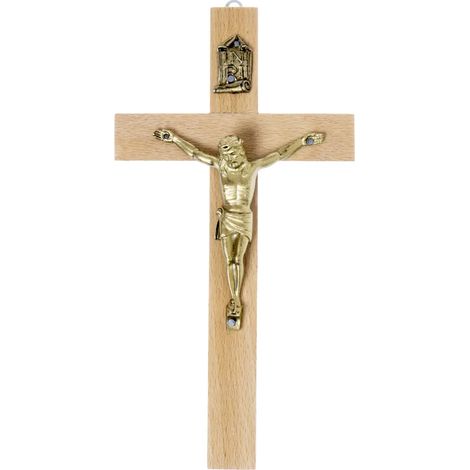 Croce leggera in legno da appendere, 10,5 x 20 cm (1/3)