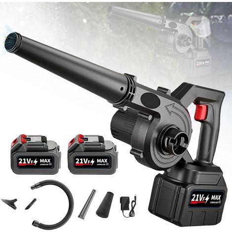 21V Souffleur de Feuilles sans Fil, Souffleur Feuille avec Chargeur et 2 Batteries, Souffleur Feuilles sans Fil pour Le Jardin, l'entretien de la Pelouse et Le Déneigement (1/5)