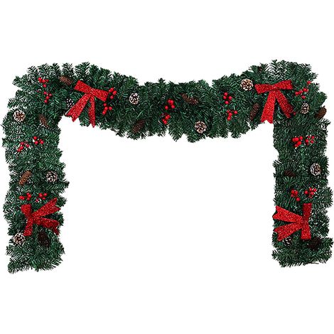 Guirlande De Noël - Sapin Artificiel Avec Baies Rouges - 2,7 M - Pour Décoration Intérieure Extérieure Mariage Maison (1/5)