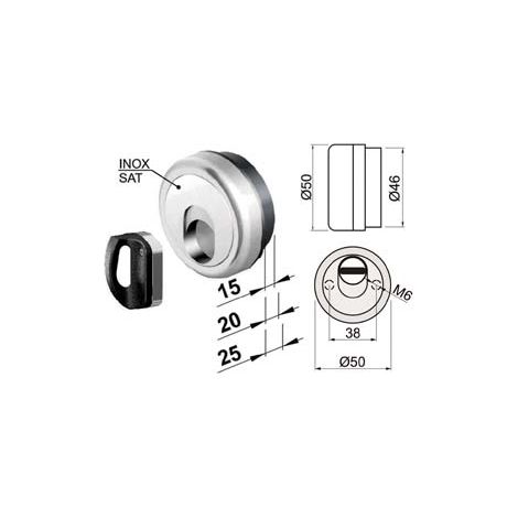 DEFENDER MAGNETICO MAG MONOLITO ANTIACIDO MR500 CROMO SATINATO  ø mm.50x25h. compatibile con serrature Cipierre    DISEC