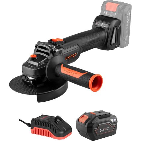 Dnipro-M Amoladora Angular Batería 20V Brushless 125mm, 2 Velocidades 3000/8500 RPM, Arranque Suave, Batería 6Ah + Cargador – DGA-201BC Ultra (1/5)