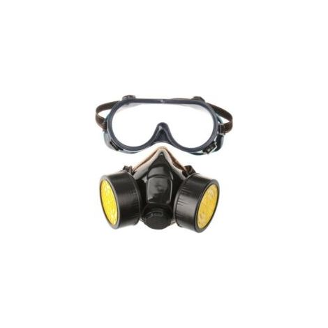 Masque à gaz professionnel masque de peinture au charbon actif respirateur avec 2 filtres anti-poussière, pesticides, formaldéhyde, laque colorée