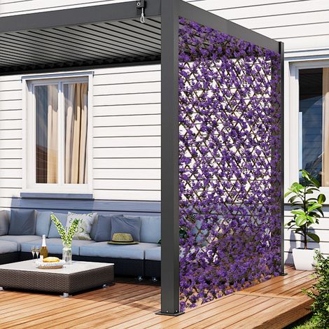 Decorative Faux Purple Eucalyptus Fencing Panel with Real Willow Frame for Balcony Patio (1/5)