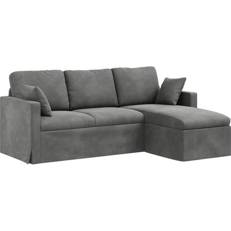 Divano Grigio scuro 198 x 134 x 80 cm Velluto vidaXL (1/5)