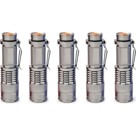 5 Mini lamp torch telescopic rechargeable, for LED Rechargeable , silver (1/5)
