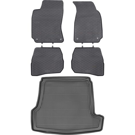 Juego de alfombrillas de goma para coche y alfombrilla para maletero para Volkswagen Passat B5 Sedán (1997-2005). (1/5)