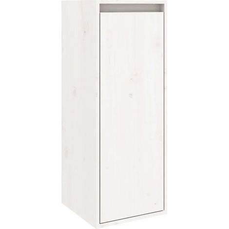 Armario de pared contemporáneo en madera blanca 30 x 30 x 80 cm almacenamiento decorativo en madera maciza de pino blanco 020048096 (1/5)
