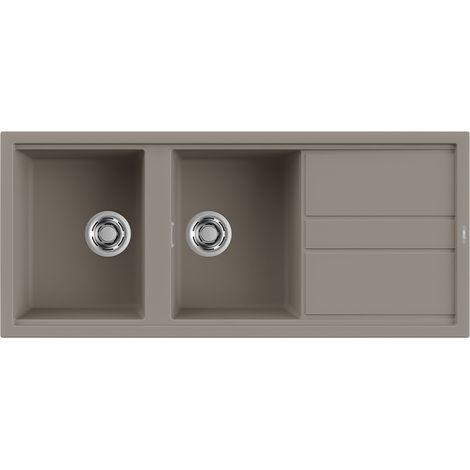 Lavello Elleci Incasso 2 vasche 116x51 Best 500 Keratek Plus Grigio Dove Grey LKB50093