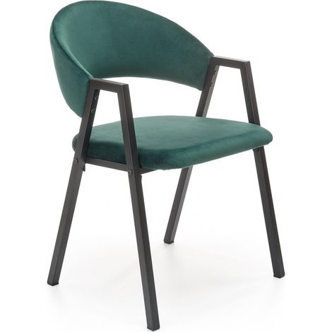 Chaise de salle à manger velours vert Brokem (1/5)