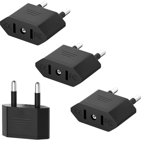 3 Pièces Adaptateur Prise USA, Adaptateur USA vers France, Adaptateur Secteur US vers Europe (EU), Adaptateur USA Prise, Adaptateur Voyage US vers EU (1/5)