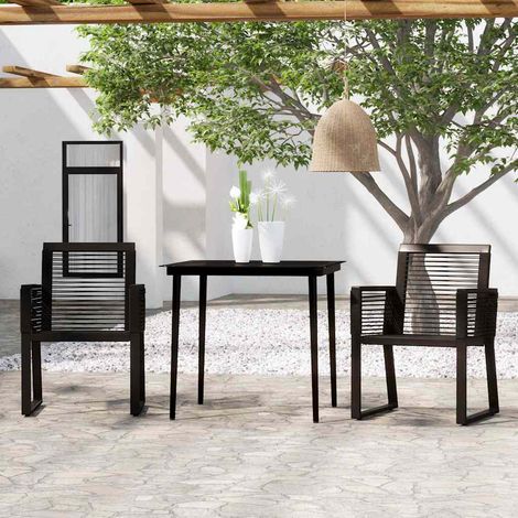 vidaXL 3 Piece Garden Dining Set Black (1/5)