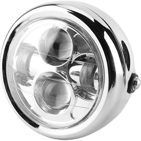 Phare de moto universel Vintage aluminium rétro LED phares ronds phare (1/5)