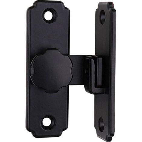 Chiusura per porta, chiusura per porta da fienile, fibbia a 90 gradi, chiusura scorrevole (nero, 81,5 x 45 mm) (1/5)