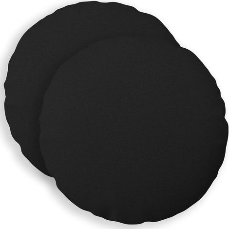 Cojín con almohada HEERLEN 2 uds. Negro Tela vidaXL (1/5)