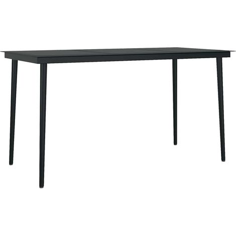 Maison Exclusive - Garten-Esstisch Schwarz 140x70x74 cm Stahl und (1/5)