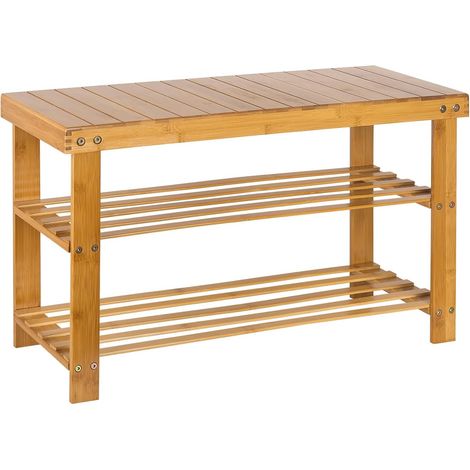 Waterproof Outdoor Shoe Cabinet, Wooden Shoe Rack, Shoe Rack, Tall and Narrow Shoe Rack for Entrance, Dormitory, Under Bed, 25 x 25 x 86 cm (5) (Original Wood Colour) (1/5)