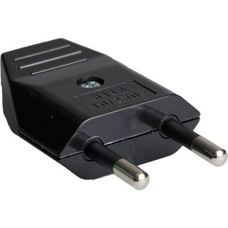 Clavija bipolar 10A 250V negro