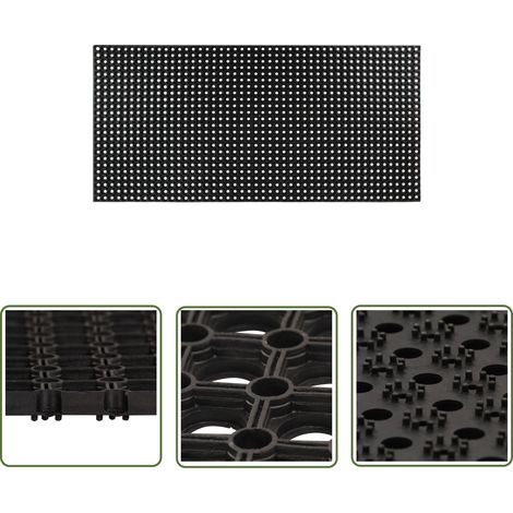 The Living Store Tapis caoutchouc 22 mm 100 x 200 cm - Tapis Caoutchouc - Tapis Entrée - Tapis Exterieur - Tapis Porte - Tapis Résistante Aux Intempéries (1/5)