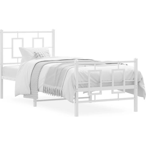 Maison Exclusive - Giroletto con Testiera e Pediera Metallo Bianco 80x200 cm (1/5)