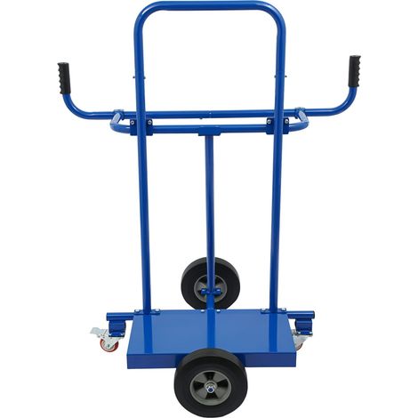 Chariot à plaques d'acier 300 kg - Chariot à plaques avec 4 roues (2 freins), chariot de transport pour cloisons sèches, panneaux de bois, portes, fenêtres et plaques de plâtre (bleu) (1/5)